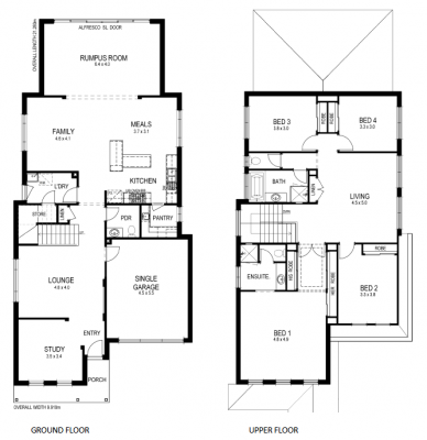 Planos de casas pequeñas de dos pisos (1)