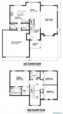Planos de casas pequeñas de dos pisos (4)