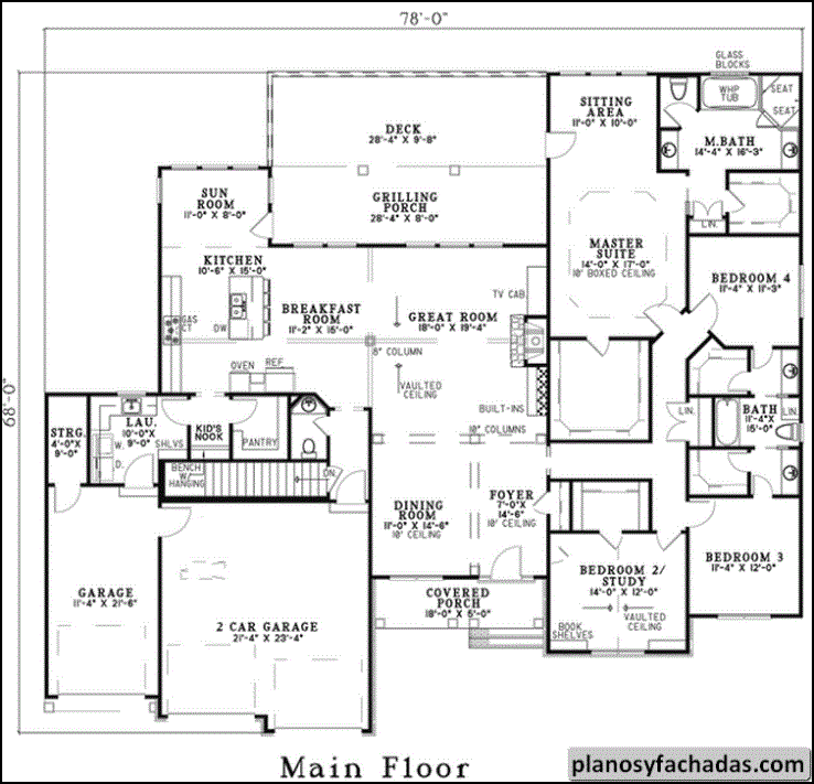 Plano de casa 9689 - Vecindario tradicional de diseño por... Planos y