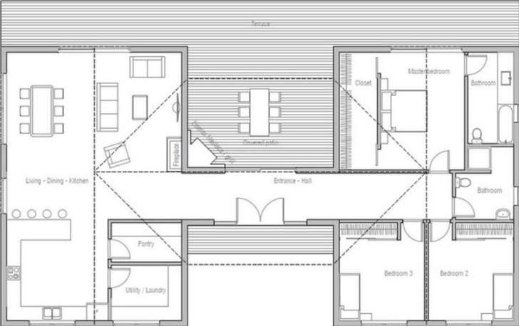 Planos de casas de un piso con 3 dormitorios Planos y Fachadas – Todo