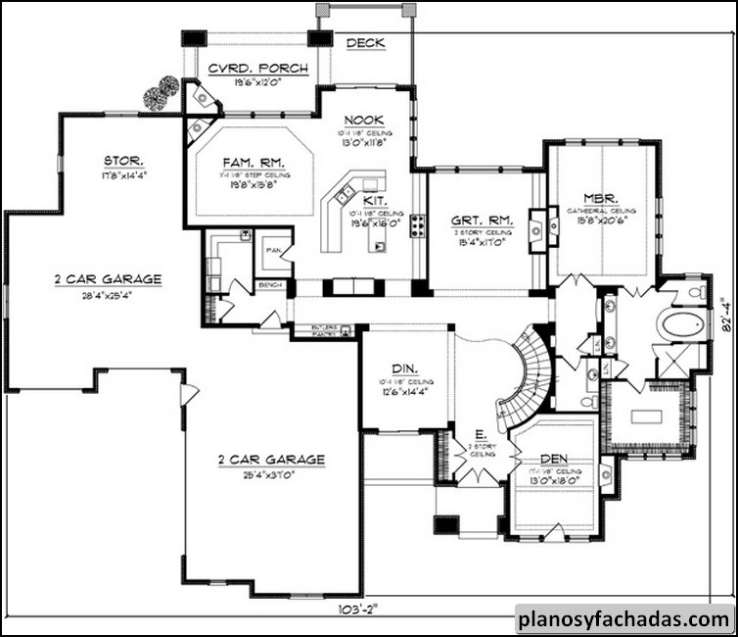 Plano de casa 7942 - Una escalera circular en la entrada Planos y