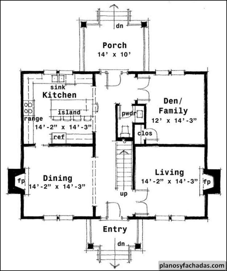 Plano de casa 4604 - Un tradicional colonial con un hall Planos y
